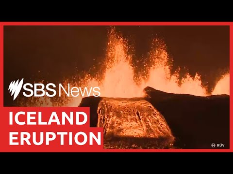 Volcano erupts on Iceland's Reykjanes peninsula after weeks of quake activity | SBS News