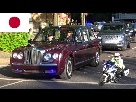 JAPAN STATE VISIT - Emperor and Empress of Japan escorted by Police in London!