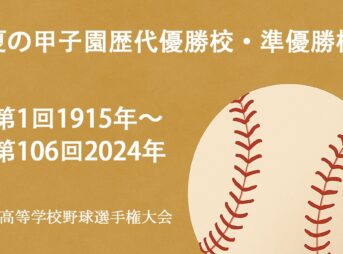 夏の甲子園歴代優勝校・準優勝校（第1回～第106回）全国高等学校野球選手権大会