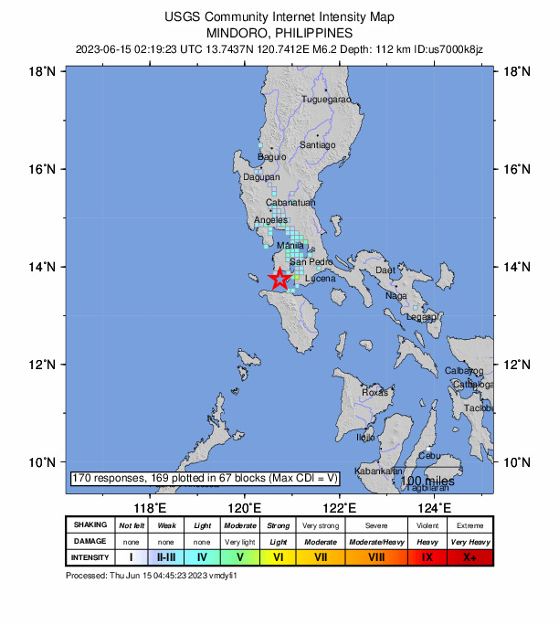 フィリピン 地震 ミンドロ島