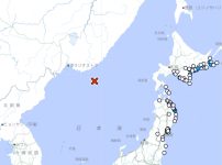 日本海北部を震源とするM6.2の地震