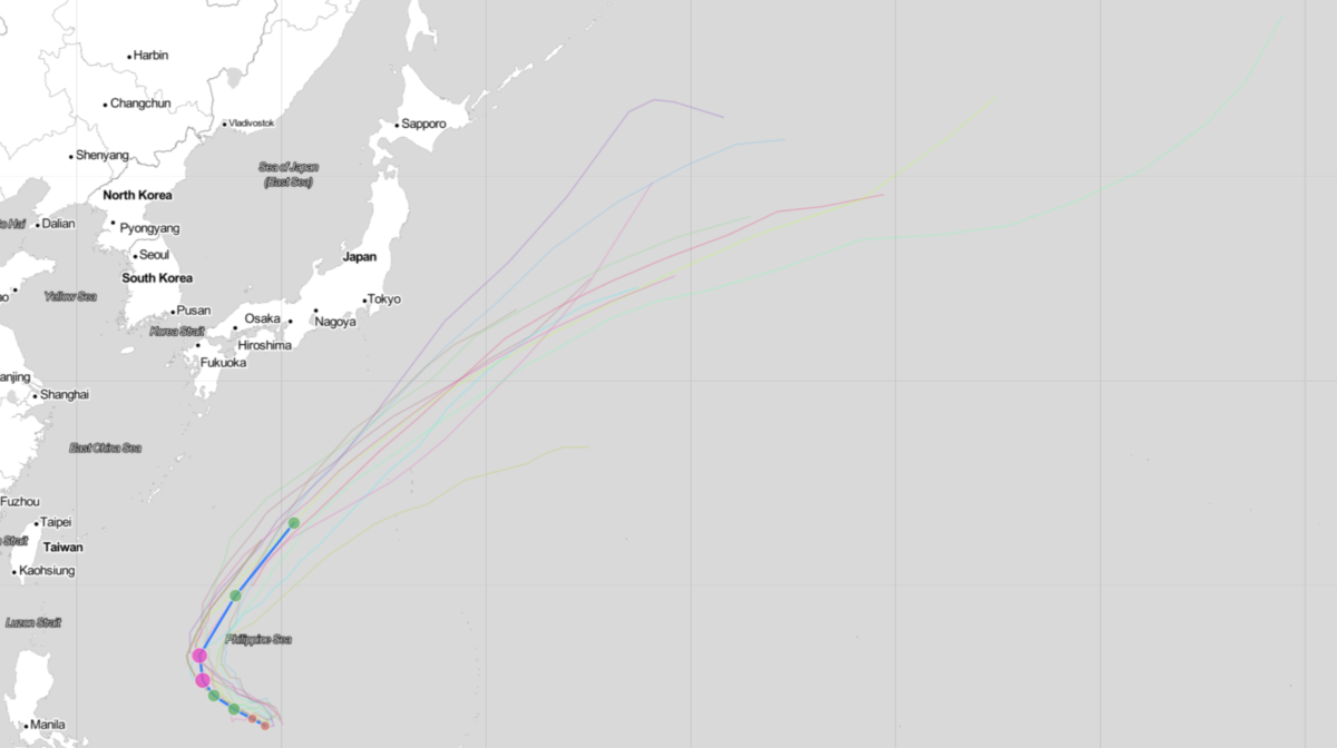 令和5年 台風3号 気象庁 JTWC グチョル