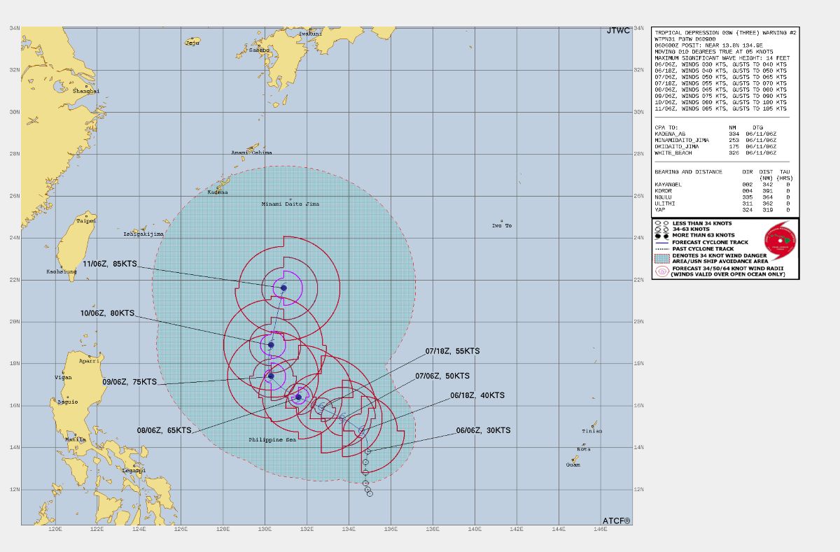 令和5年 台風3号 JTWC グチョル